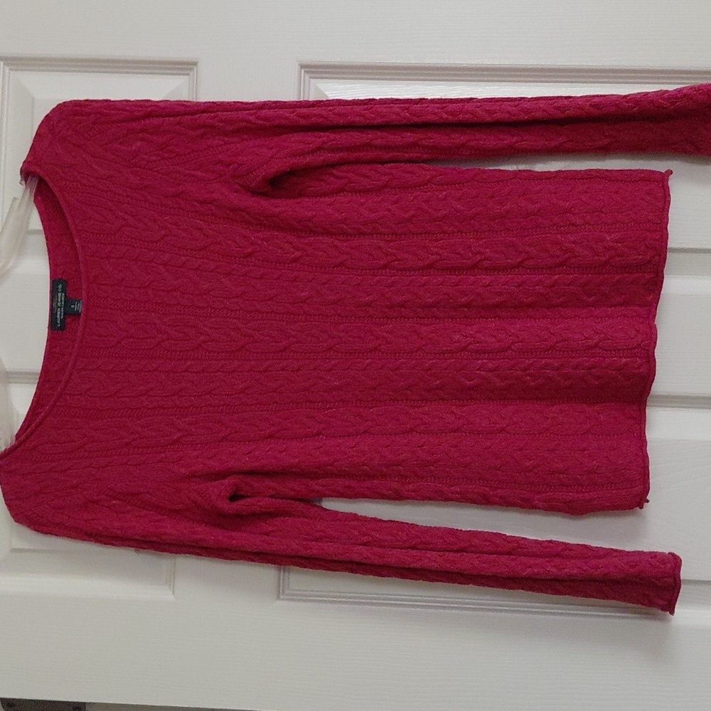 Ralph Lauren Deep Rose Cable Knit Sweater
